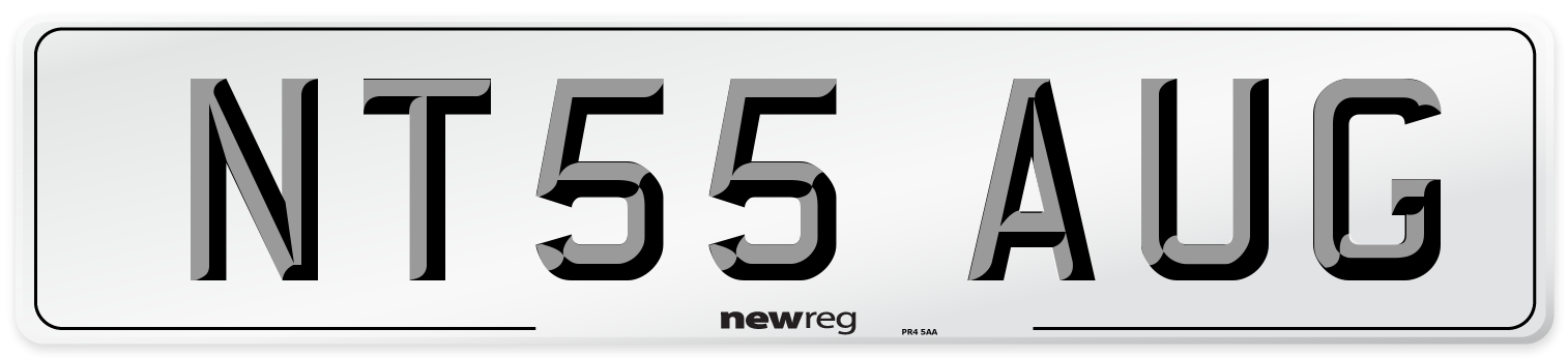 NT55 AUG Number Plate from New Reg